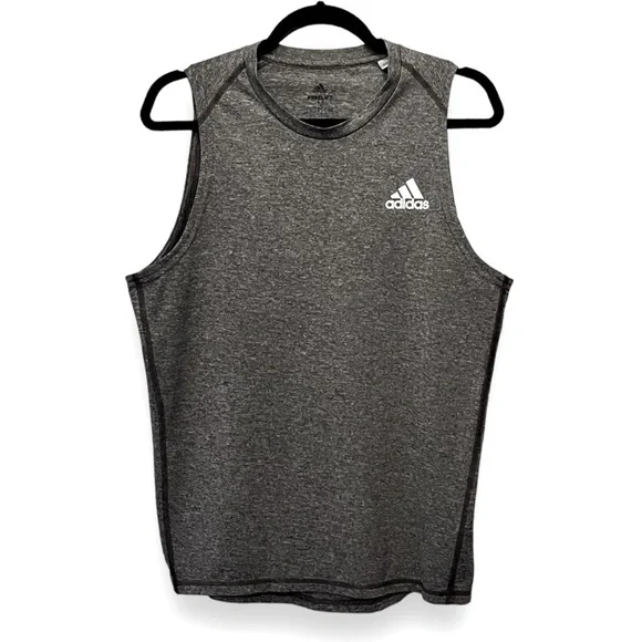 Adidas Freelift Climalite Sport Training Sleeveless Tank Shirt - Heather Gray‌‍‍ - Picture 2 of 4